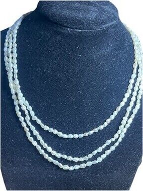 Beautiful Three Strand Freshwater Pearls Necklace /choker Concentric. 15 Inches